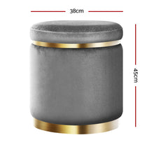 Load image into Gallery viewer, Artiss Round Velvet Ottoman Foot Stool Foot Rest Pouffe Padded Seat Footstool