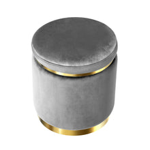 Load image into Gallery viewer, Artiss Round Velvet Ottoman Foot Stool Foot Rest Pouffe Padded Seat Footstool