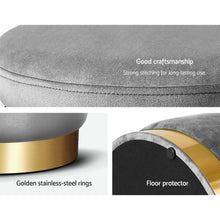 Load image into Gallery viewer, Artiss Round Velvet Ottoman Foot Stool Foot Rest Pouffe Padded Seat Footstool
