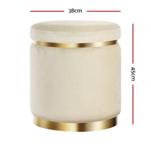 Load image into Gallery viewer, Artiss Round Velvet Foot Stool Ottoman Foot Rest Pouffe Padded Seat Footstool