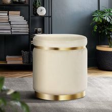 Load image into Gallery viewer, Artiss Round Velvet Foot Stool Ottoman Foot Rest Pouffe Padded Seat Footstool
