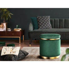 Load image into Gallery viewer, Artiss Ottoman Round Velvet Foot Stool Foot Rest Pouffe Padded Seat Pouf Green