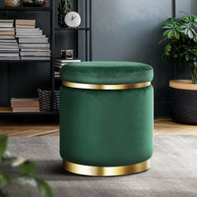 Load image into Gallery viewer, Artiss Ottoman Round Velvet Foot Stool Foot Rest Pouffe Padded Seat Pouf Green