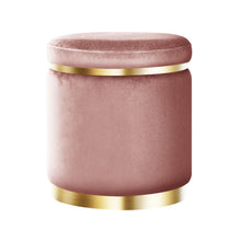Load image into Gallery viewer, Artiss Round Velvet Foot Stool Ottoman Foot Rest Pouffe Padded Seat Pouf Pink