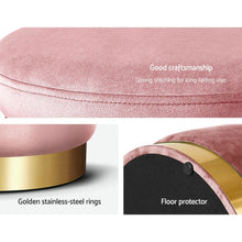 Load image into Gallery viewer, Artiss Round Velvet Foot Stool Ottoman Foot Rest Pouffe Padded Seat Pouf Pink
