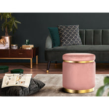 Load image into Gallery viewer, Artiss Round Velvet Foot Stool Ottoman Foot Rest Pouffe Padded Seat Pouf Pink