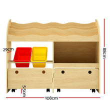 Load image into Gallery viewer, Keezi Kids Bookcase Children Bookshelf Toy Storage Box Organizer Display Rack