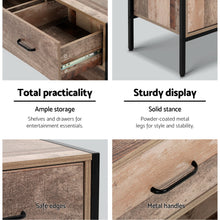 Load image into Gallery viewer, Artiss TV Stand Entertainment Unit Storage Cabinet Industrial Rustic Wooden 120cm