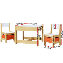 Load image into Gallery viewer, Keezi 3PCS Kids Table and Chairs Set Activity Chalkboard Toys Storage Box Desk