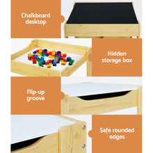 Load image into Gallery viewer, Keezi 3PCS Kids Table and Chairs Set Activity Chalkboard Toys Storage Box Desk