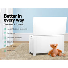 Load image into Gallery viewer, Keezi Kids Wooden Toy Chest Storage Blanket Box White Children Room Organiser