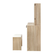 Load image into Gallery viewer, Artiss Dressing Table Stool Set Slide Mirror Makeup Vanity Desk Chair Drawer Oak
