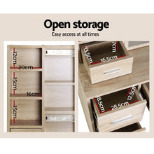 Load image into Gallery viewer, Artiss Dressing Table Stool Set Slide Mirror Makeup Vanity Desk Chair Drawer Oak