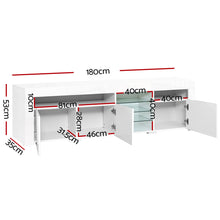 Load image into Gallery viewer, Artiss TV Cabinet Entertainment Unit Stand RGB LED Gloss 3 Doors 180cm White