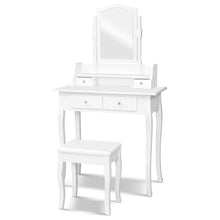 Load image into Gallery viewer, Dressing Table Stool Mirror Jewellery Cabinet White Tables Drawers Box Organizer