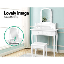 Load image into Gallery viewer, Dressing Table Stool Mirror Jewellery Cabinet White Tables Drawers Box Organizer