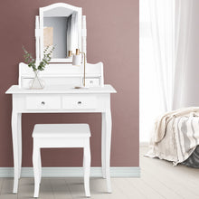 Load image into Gallery viewer, Dressing Table Stool Mirror Jewellery Cabinet White Tables Drawers Box Organizer