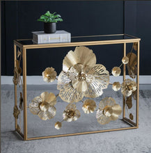 Load image into Gallery viewer, FLORET MIRRORED METAL CONSOLE TABLE
