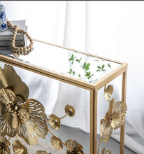 Load image into Gallery viewer, FLORET MIRRORED METAL CONSOLE TABLE
