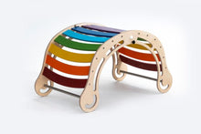 Load image into Gallery viewer, XXL JUMBO Rocker Montessori Rainbow Swing Rocker (FOLDABLE Option. with climbing. RAMP and Slide combo for kids, Rocker board, indoor play.