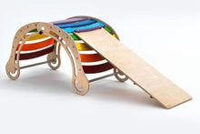 Load image into Gallery viewer, XXL JUMBO Rocker Montessori Rainbow Swing Rocker (FOLDABLE Option. with climbing. RAMP and Slide combo for kids, Rocker board, indoor play.