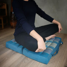 Load image into Gallery viewer, Thai kapok cushion Foldable Meditation Cushion + Seating Block Set RedEle.