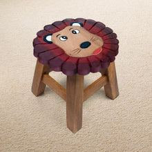 Load image into Gallery viewer, Children's Wooden Stool LION Themed Chair Toddlers Step sitting Stool