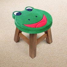 Load image into Gallery viewer, Children's Wooden Stool FROG Themed Chair Toddlers Step sitting Stool