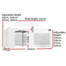 Load image into Gallery viewer, Instahut Gazebo Pop Up Marquee 3x6m Folding Wedding Tent Gazebos Shade White