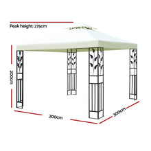 Load image into Gallery viewer, Instahut Gazebo 3x3m Marquee Outdoor Party Wedding Gazebos Tent Iron Art