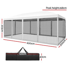 Load image into Gallery viewer, Instahut Gazebo Pop Up Marquee 3x6m Wedding Mesh Side Wall Outdoor Gazebos White