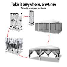 Load image into Gallery viewer, Instahut Gazebo Pop Up Marquee 3x6m Wedding Mesh Side Wall Outdoor Gazebos White