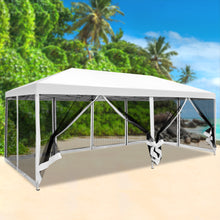 Load image into Gallery viewer, Instahut Gazebo Pop Up Marquee 3x6m Wedding Mesh Side Wall Outdoor Gazebos White