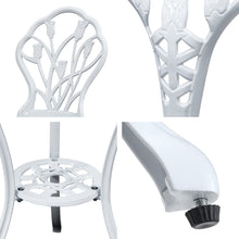 Load image into Gallery viewer, Gardeon 3PC Outdoor Setting Cast Aluminium Bistro Table Chair Patio White