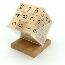 Load image into Gallery viewer, Sudoku 3 dimensional cube- wooden sudoku, coding puzzle, sudoku puzzle, table game, gift for mom, gift for dad