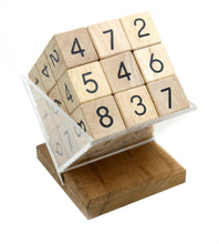 Load image into Gallery viewer, Sudoku 3 dimensional cube- wooden sudoku, coding puzzle, sudoku puzzle, table game, gift for mom, gift for dad