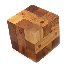 Load image into Gallery viewer, The ancient Key wooden brain teaser Locking challenge puzzle