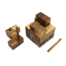 Load image into Gallery viewer, The ancient Key wooden brain teaser Locking challenge puzzle