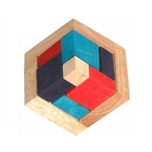 Load image into Gallery viewer, The Magic Pyramid Puzzle 3D wooden Brain teaser puzzle, wood puzzle,