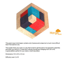 Load image into Gallery viewer, The Magic Pyramid Puzzle 3D wooden Brain teaser puzzle, wood puzzle,
