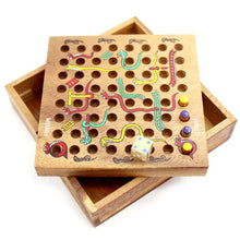 Load image into Gallery viewer, Snakes and Ladders - wooden board game, family game for kids, table game