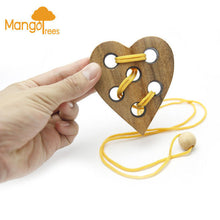Load image into Gallery viewer, Brain teaser String 3D puzzle, Only One Love Puzzle, challenge handmade brain teaser wood brain teaser,