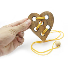 Load image into Gallery viewer, Brain teaser String 3D puzzle, Only One Love Puzzle, challenge handmade brain teaser wood brain teaser,