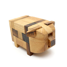 Load image into Gallery viewer, Brainteaser Puzzle Pig animal 3D wooden brain teaser puzzle-take apart and try put all pieces back again.