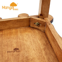 Load image into Gallery viewer, Kids Wooden Table + 2 stools Set Giraffe & Sheep themed- hand carved Timber Children Furniture