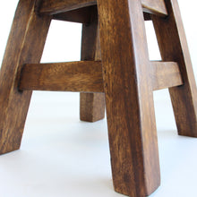 Load image into Gallery viewer, Kids Wooden Table + 2 stools Set Giraffe & Sheep themed- hand carved Timber Children Furniture