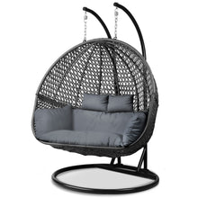 Load image into Gallery viewer, Gardeon Outdoor Double Hanging Swing Chair - Black