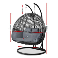 Load image into Gallery viewer, Gardeon Outdoor Double Hanging Swing Chair - Black