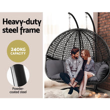 Load image into Gallery viewer, Gardeon Outdoor Double Hanging Swing Chair - Black