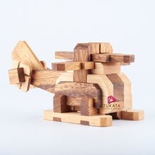 Load image into Gallery viewer, Brainteaser wood puzzle Helicopter - 3D Interlocking wooden puzzle